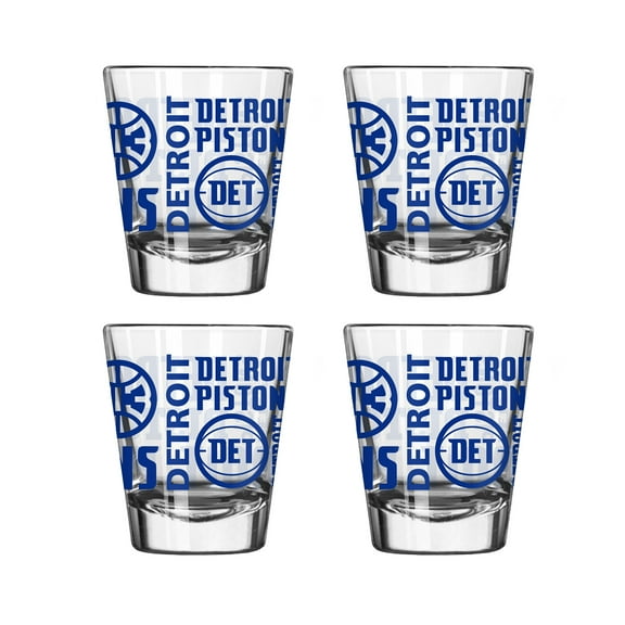 Logo Brands Detroit Pistons 4-Pack 2oz. Shot Glass Set