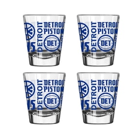 Logo Brands Detroit Pistons 4-Pack 2oz. Shot Glass Set