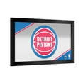 thumbnail image 1 of Detroit Pistons Logo Ready-To-Hang Black Framed Wall Mirror, 1 of 4