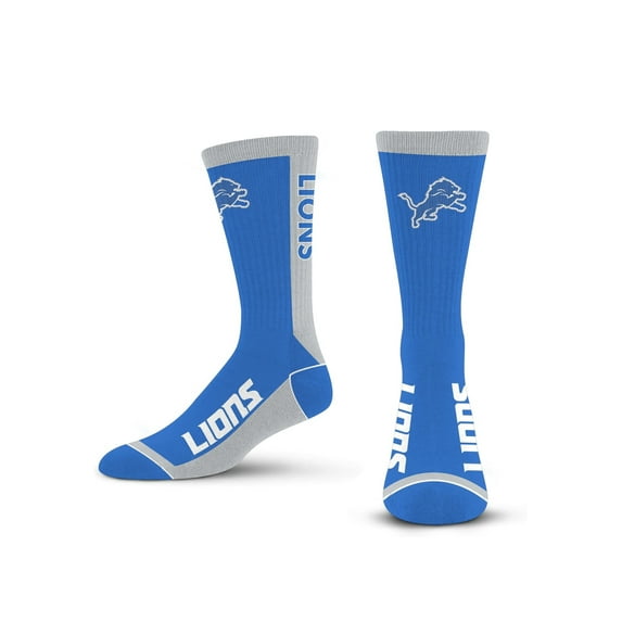 Detroit Pro Football Socks Adult Team Logo and Colors Large Crew Sport Socks Footwear for Men and Women Game Day Apparel