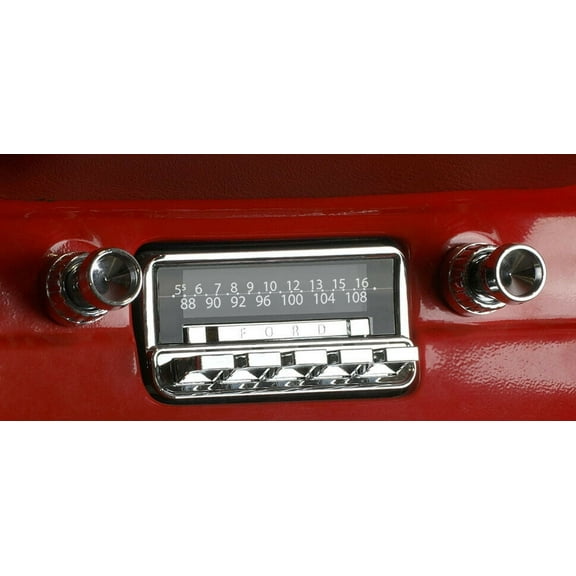 Detroit Radio Motor 2 with Chrome Knobs Compatible with Ford Mustang, Falcon, Ranchero