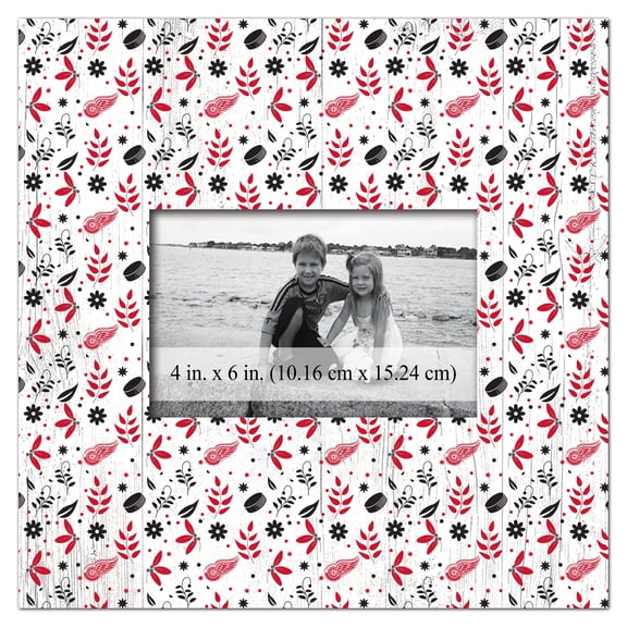 Detroit Red Wings 10'' x 10'' Floral Pattern Frame