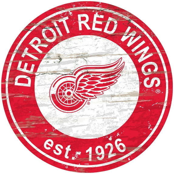 Detroit Red Wings 24'' x 24'' Distressed Round Sign