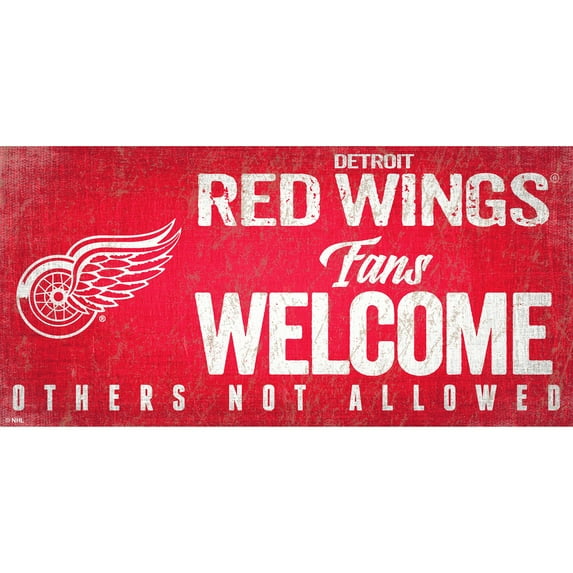 Detroit Red Wings 6" x 12" Fans Welcome Sign
