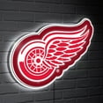 thumbnail image 1 of Detroit Red Wings LED Team Logo Shaped Lighted Wall Sign, 1 of 2