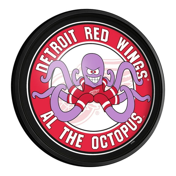 Detroit Red Wings Mascot 18'' Round Slimline Illuminated Wall Sign