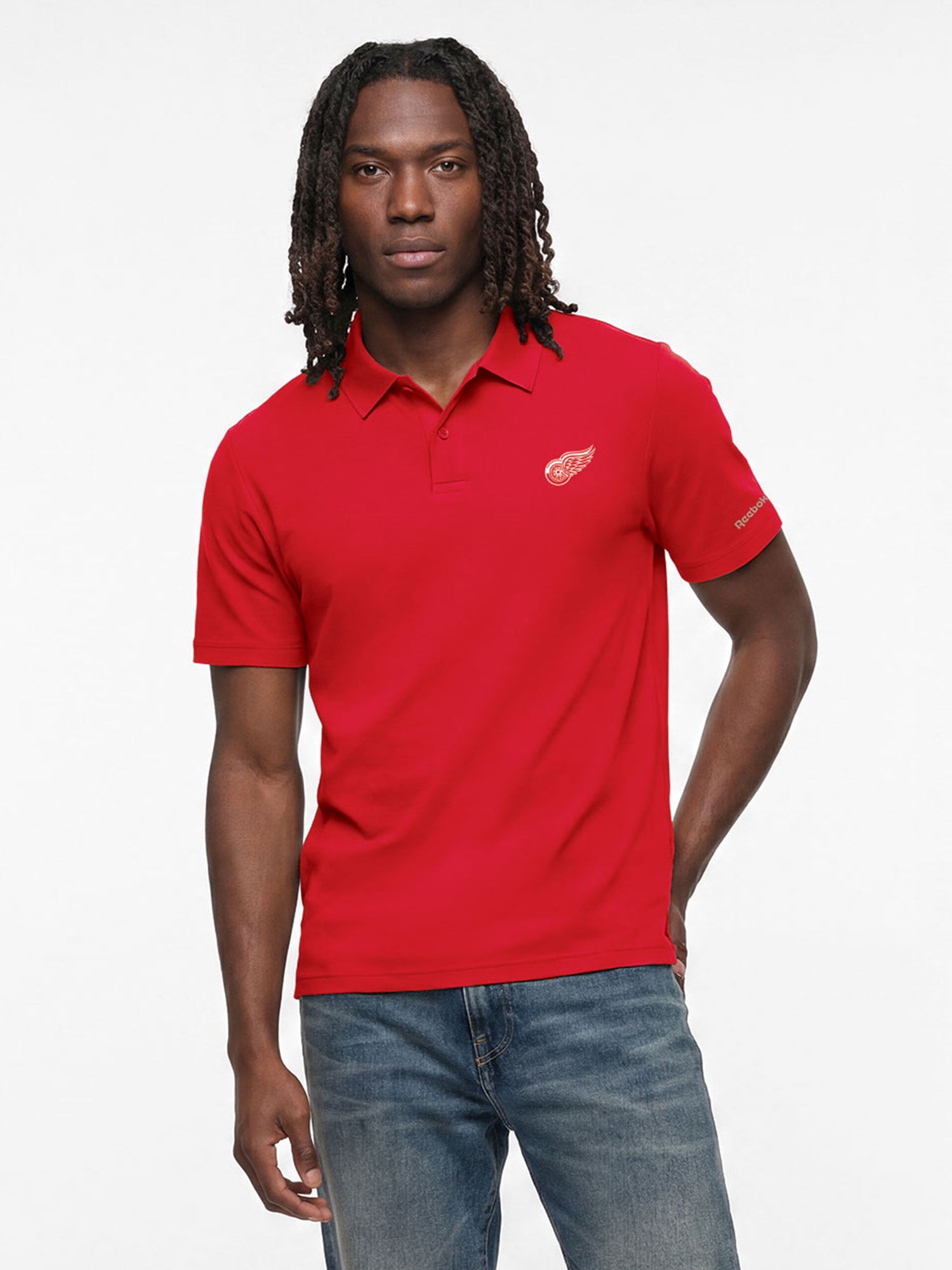 Detroit Red Wings Reebok Mens Short Sleeve Polo Shirt