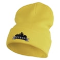 thumbnail image 1 of Detroit Skyline Embroidered 12 Inch Long Knitted Beanie - Yellow OSFM, 1 of 5