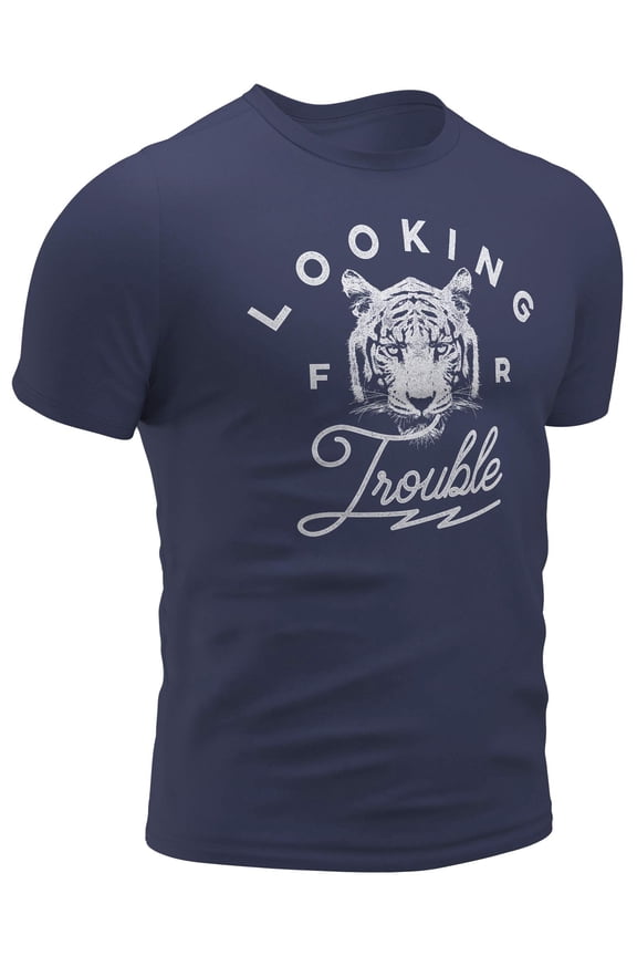 Detroit T-Shirt Tiger - Looking For Trouble Design - Sizes S M L XL XXL