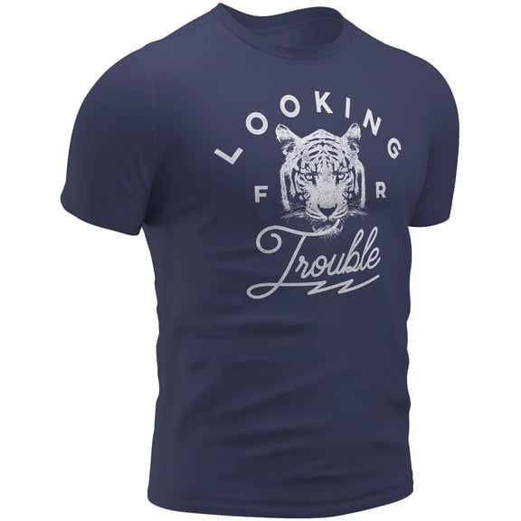 Detroit T-Shirt Tiger - Looking For Trouble Design - Sizes S M L XL XXL