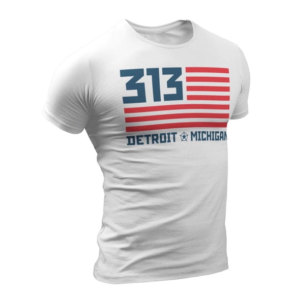 Detroit T Shirts Unisex S M L XL XXL - Detroit 313 Area Code T-Shirt — Detroit Tee Shirts by DETROIṬREBELS