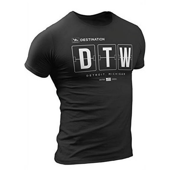 Detroit T Shirts Unisex S M L XL XXL - Detroit Airport DTW T-Shirt — Detroit Tee Shirts by DETROIT★REBELS