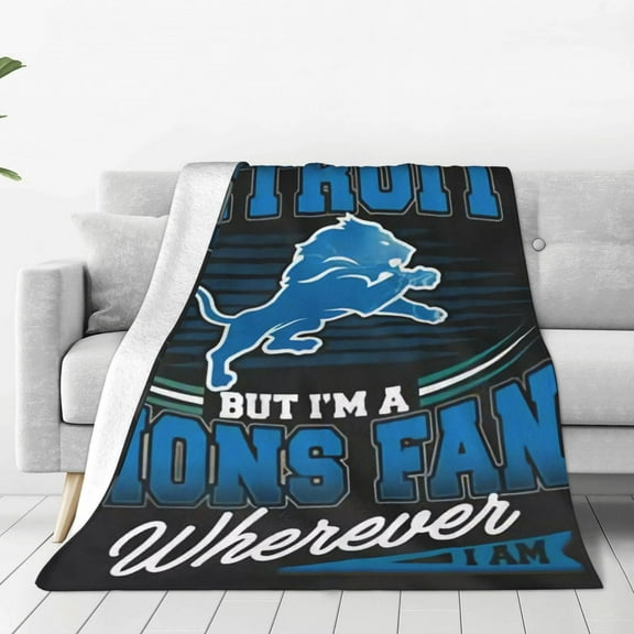 Detroit Team Blanket Football Team Custom , Super Soft And Cozy Flannel Blanket For Bed, Sofa Or Travel,Warm Blanket Birthday And Holiday Gifts Multiple Sizes