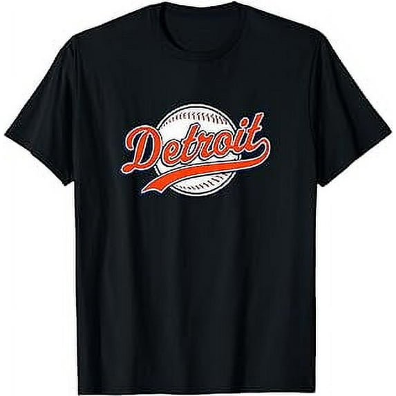 Detroit Tee Vintage Baseball Throwback Retro Design T-Shirt