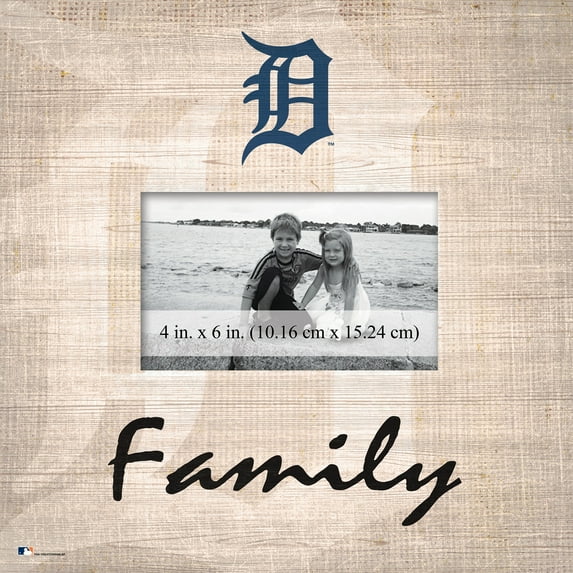 Detroit Tigers 10'' x 10'' Burlap Pattern Frame