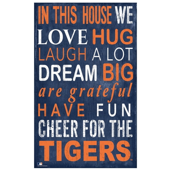Detroit Tigers 11" x 19" In This House Sign