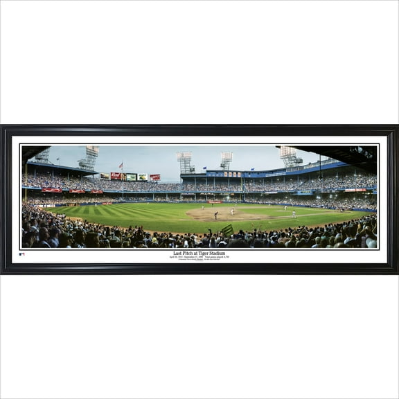 Detroit Tigers 39'' x 13.5'' Last Pitch at Tiger Stadium Standard Framed Panorama