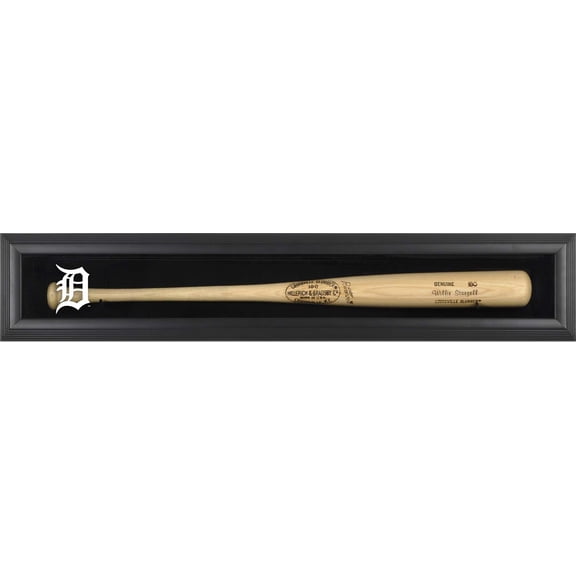 Detroit Tigers Logo Black Framed Single Bat Display Case