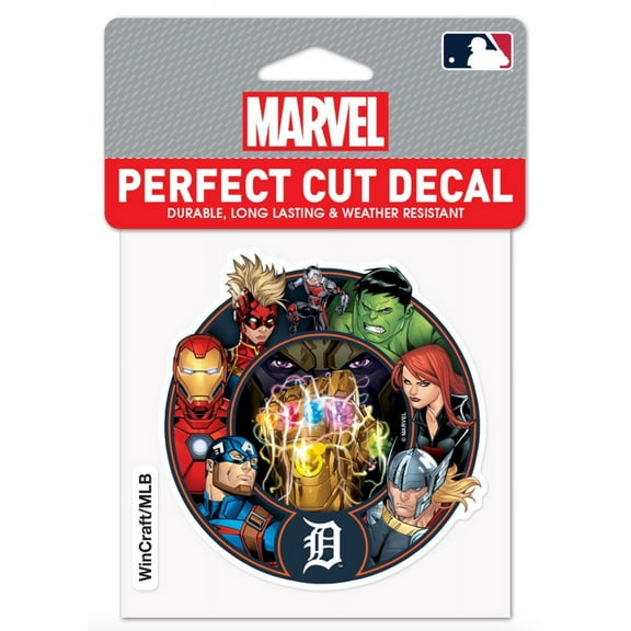 Detroit Tigers Marvel Avengers Perfect Cut Decal 4"x4'