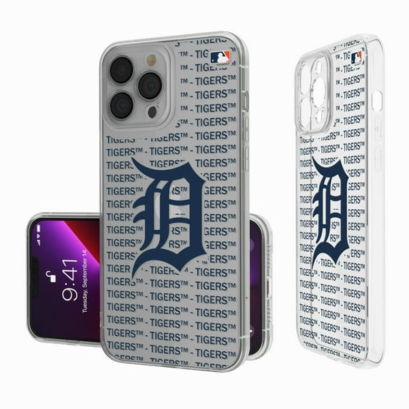Detroit Tigers Text Backdrop Clear iPhone Case