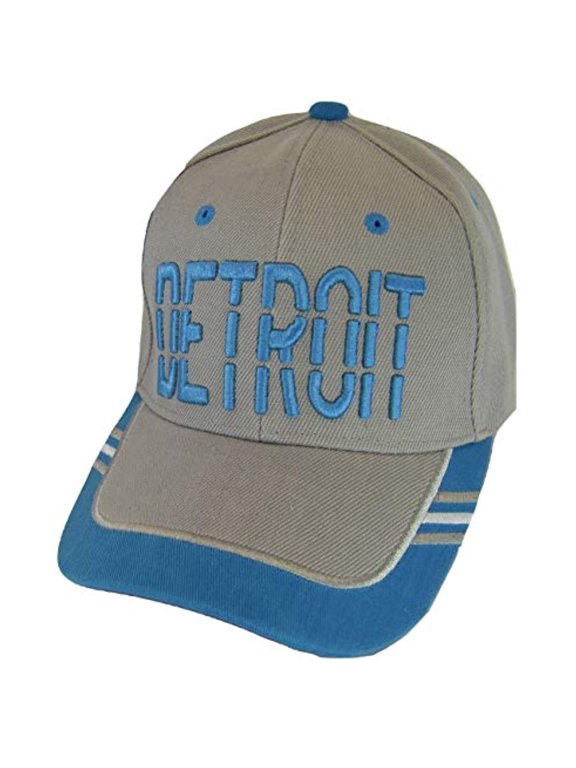 Detroit Window Shade Font Men's Adjustable Baseball Cap (Gray/Teal)