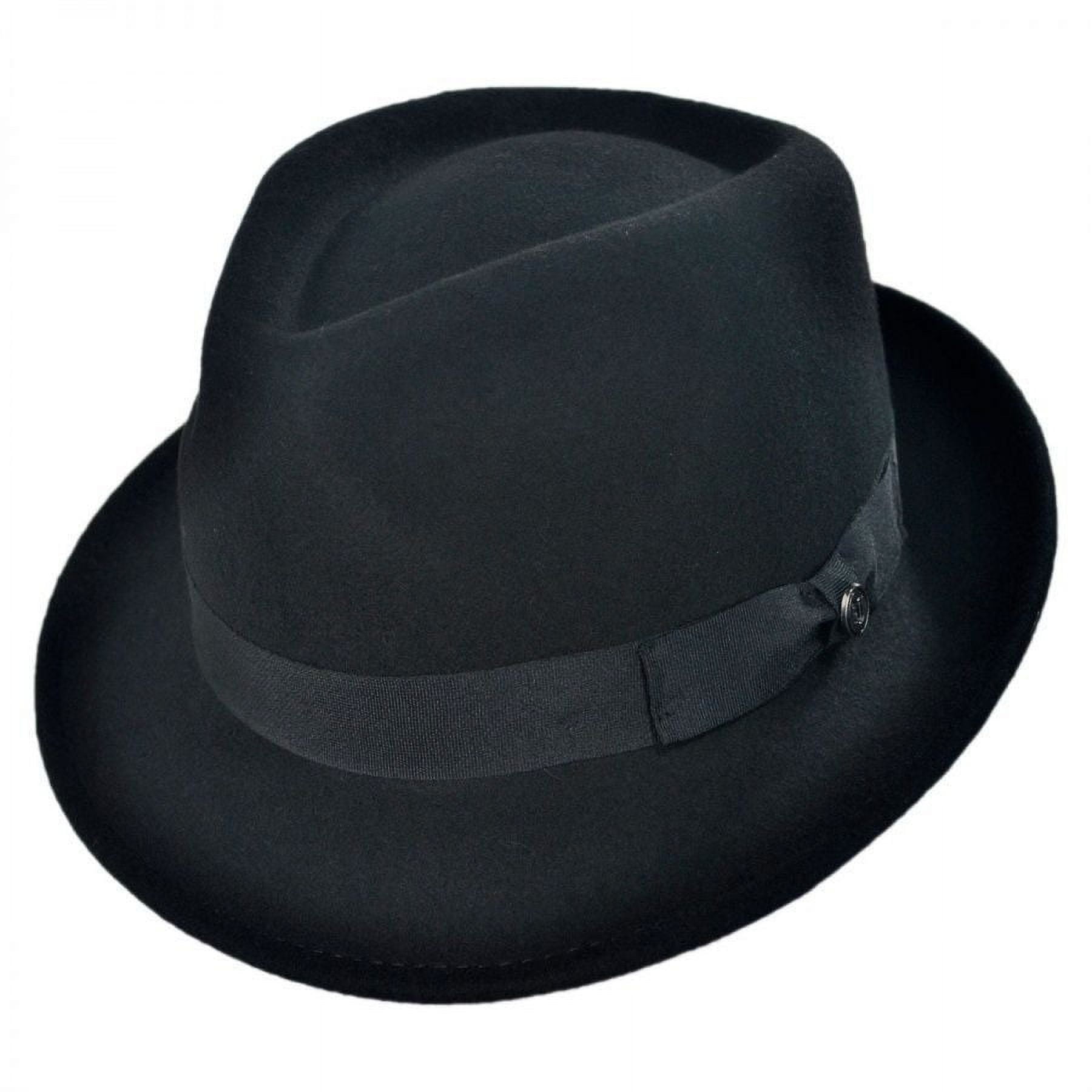 Stetson‎ Western Hat Black Herringbone XL Cotton Trilby Short Brim Fedora Travel Stetson 3X Black Wool Cowboy Hat - Oak Ridge – Willow Lane  main image 3