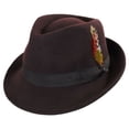 thumbnail image 1 of Detroit Wool Felt Trilby Fedora Hat - Brown - S - Brown, 1 of 1