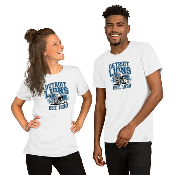 Detroit football shirts for women, Ladies Game Day Tee XS-3XL (White, XS)