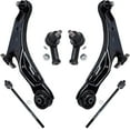 thumbnail image 1 of Detroitaxle - Front Lower Control Arms + Inner Outer Tie Rods Replacement for 2001-2006 Hyundai Santa FE - 6pc Set, 1 of 6