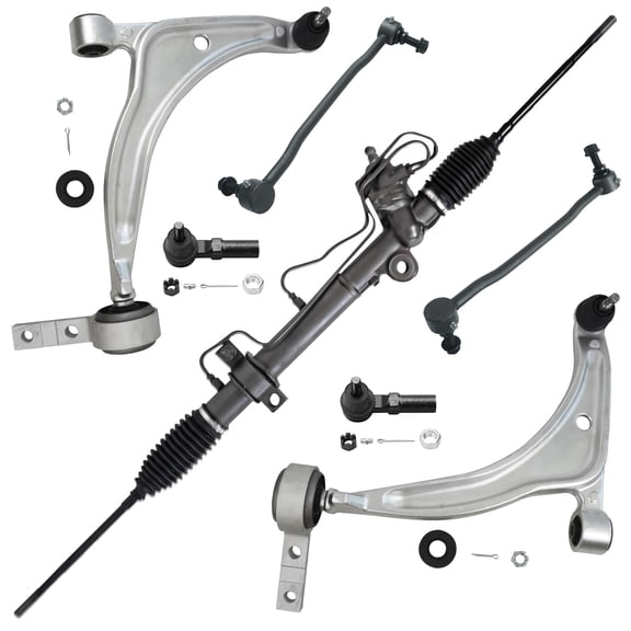 Detroit Axle - 7pc Front End Control Arms Kit for 02-06 Nissan Altima, 04-08 Maxima, Power Steering Rack and Pinion Lower Control Arms Sway Bars 2004 2005 2006 Replacement