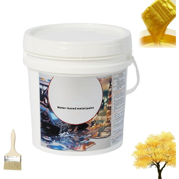 Detroitrain Water Based Gold Leaf Paint, Waterproof Goldleaf Paint, Waterproof GoldLeafs Paints for Arts, Water-based Shiny Liquid goldLeaf Paints, for Arts, Paintings and Crafts