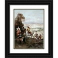 thumbnail image 1 of Detti, Cesare Agostino 14x18 Black Ornate Wood Framed with Double Matting Museum Art Print Titled - Hunting Party, 1 of 4