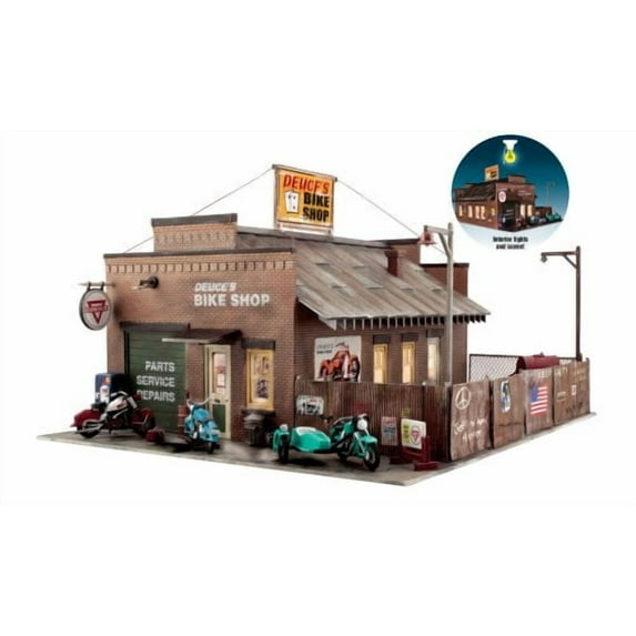 Deuce Cycle Shop Built up and Ready O Scale Multi-Colored