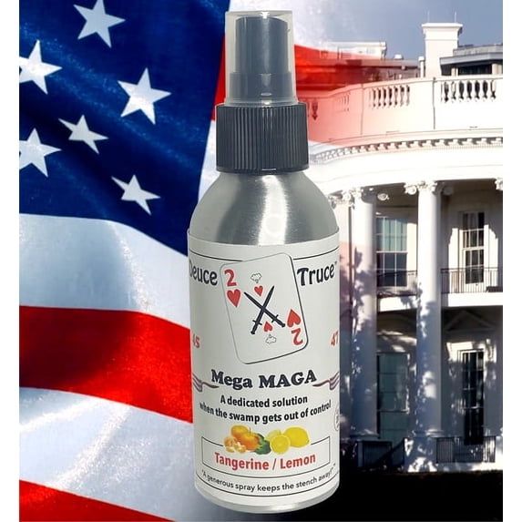 Deuce Truce Mega MAGA, 4oz Tangerine and Lemon, Before Your "Go" Toilet Spray For Pooh, Strong, Effective, Easy-To-Use
