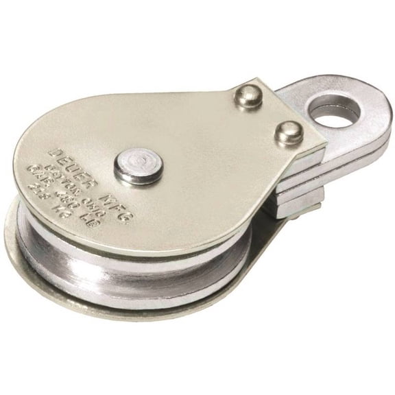 Deuer DB-20G Gable Block, 1/4 in Rope, 480 lb Working Load, 2 in Sheave, Zinc