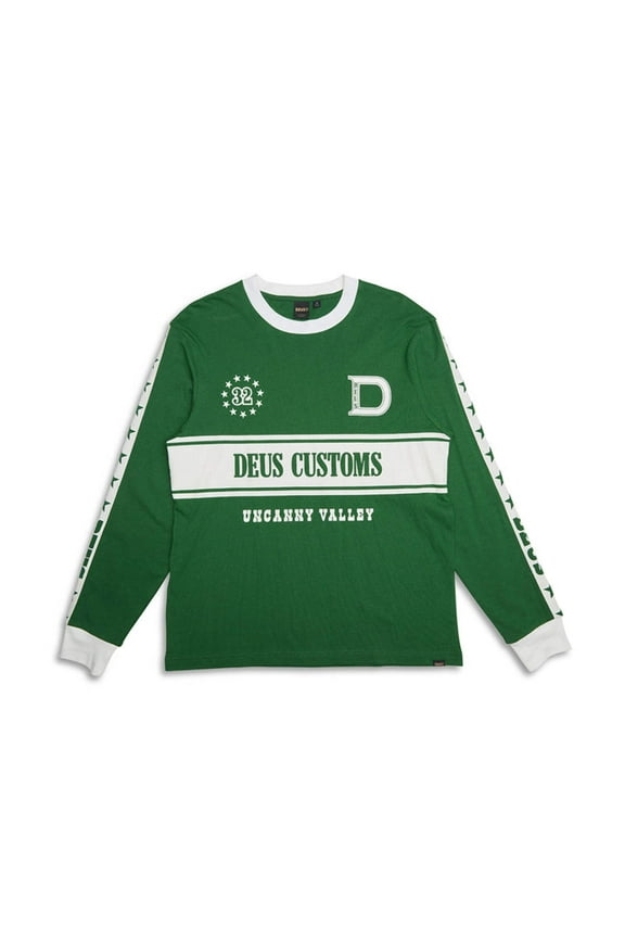Deus Men's Round Up Long Sleeve Tee Hillside Green DMF241547 HLG
