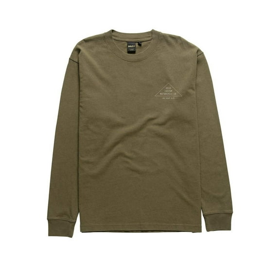 Deus Mens Parrallels Long Sleeve T-Shirt Olive Drab DMW2011240