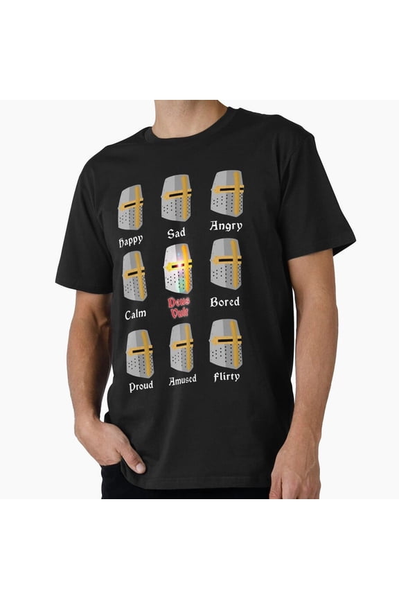 Deus Vult Expressions Medieval Warrior Phrase Bold Graphic Unisex T-Shirt up to size 5XL