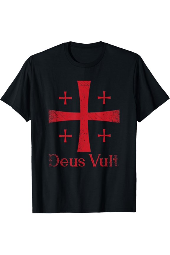 Deus Vult God Wants It Latin Templar Knight T-Shirt