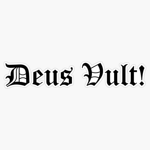 Deus Vult Historical Latin Faith Verse Vinyl Sticker