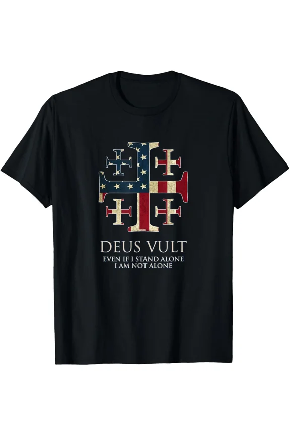 Deus Vult I Am Not Alone Isaiah 41 10 Cross Faith Graphic Unisex T-Shirt, up to size 5XL