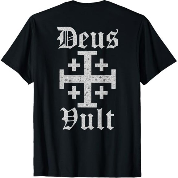 Deus Vult Jerusalem Cross Christian Templar T-Shirt
