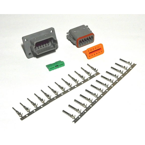 Deutsch 12-pin 14-16AWG Flange Connector Kit Crimp Style Contacts