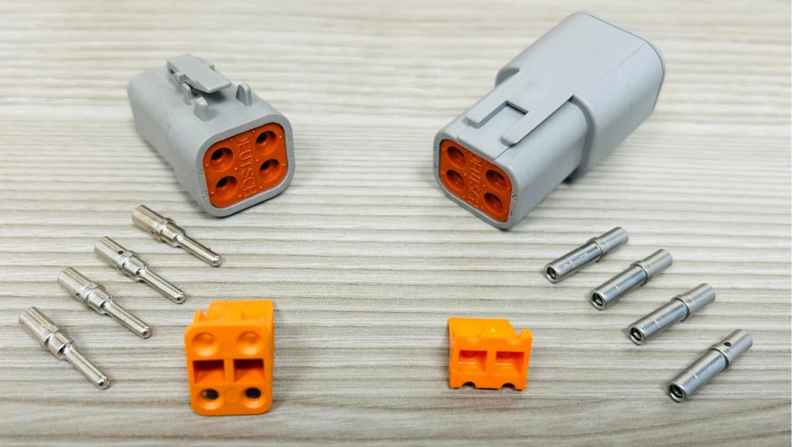 Deutsch Dtp 4-Pin Connector Kit 12 Awg Solid Chrome Contacts Dtp04-4P