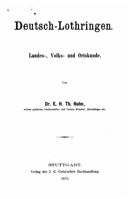 Deutsch-Lothringen, Landes-, Volks- Und Ortskunde