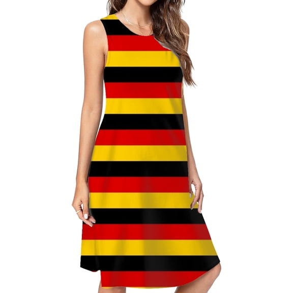 Deutsche Flagge Germany Flag Casual Sleeveless Loose Sundress Dress For Women Summer Dress Daily Woman