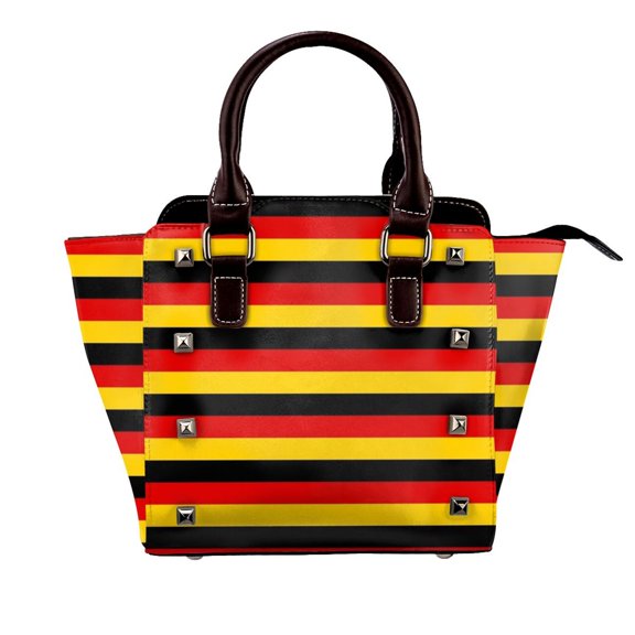 Deutsche Flagge Germany Flag Rivet Fashion One-Shoulder Women's Handbag Tote Bag