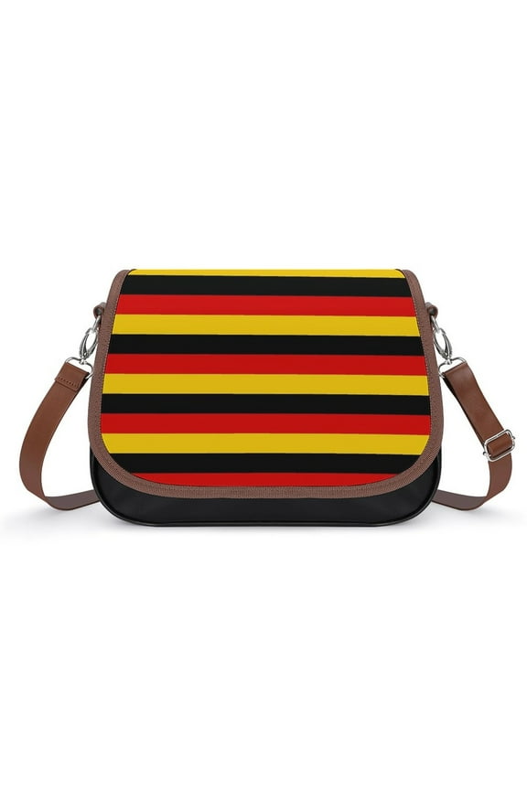 Deutsche Flagge Germany Flag Vintage Crossbody Bag for Women Medium Leather Hobo Bags Shoulder Bag Classic City Leather Satchels