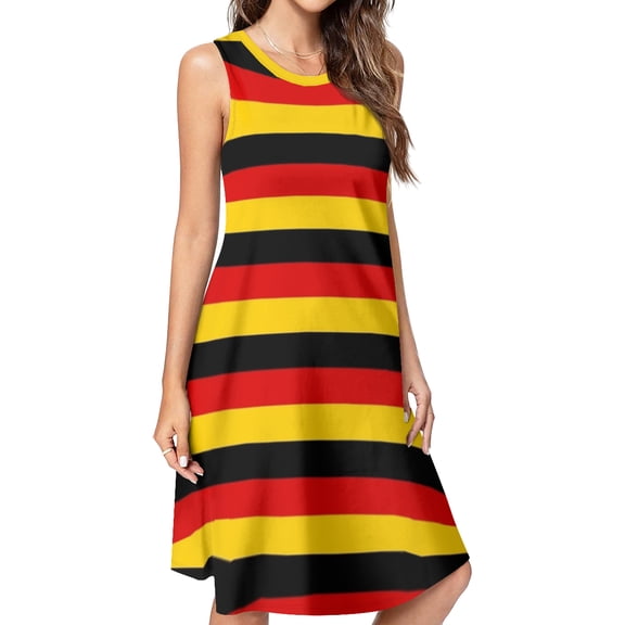 Deutsche Flagge germany flag Spring Summer Dresses for Women Fashion T-shirt Dress Casual Sleeveless Loose Sundress with Pockets