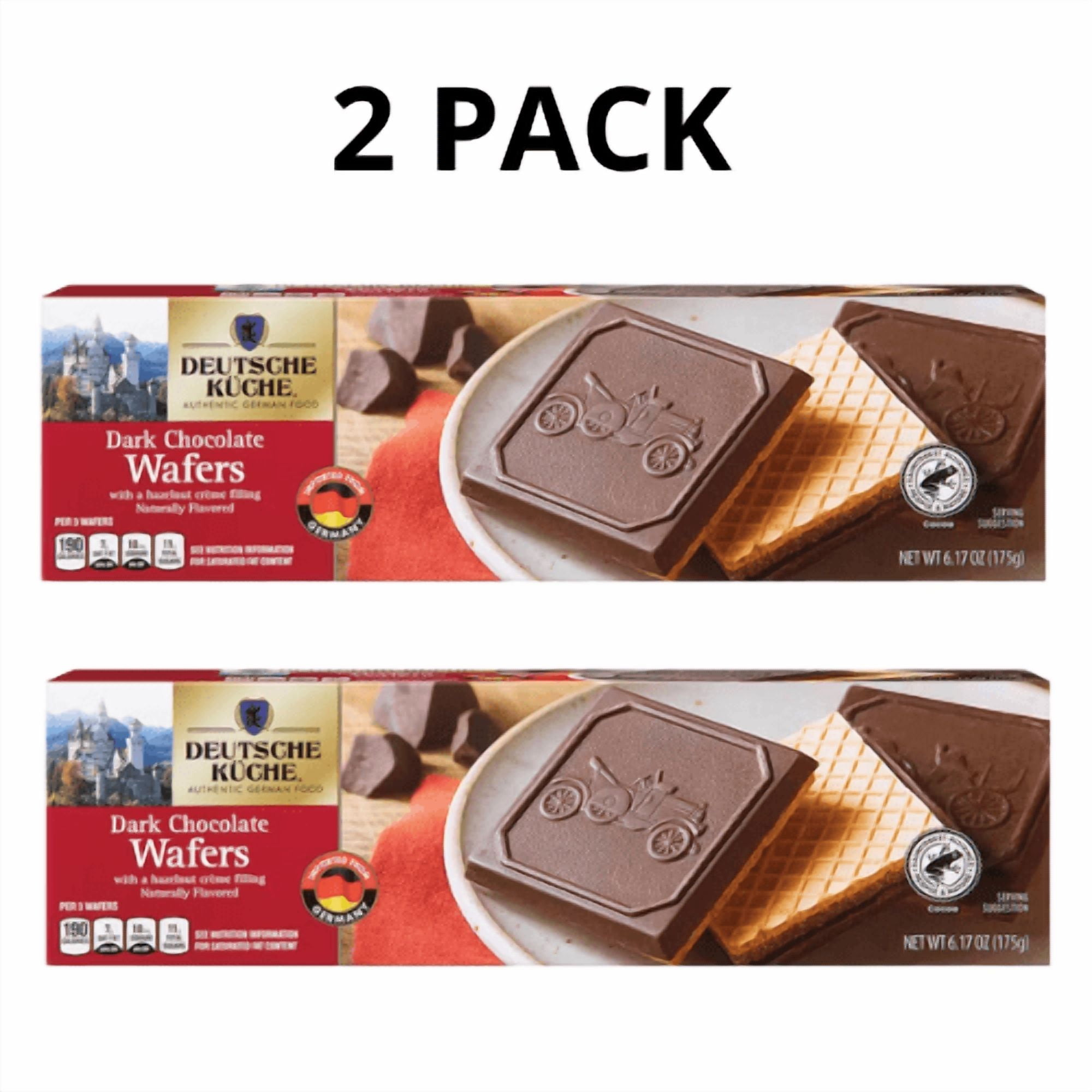 Deutsche Küche Dark Chocolate Wafers with a Hazelnut Creme Filling 2 PK 6.17 oz